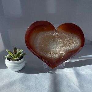 HUGE Carnelian Heart with Druzy
